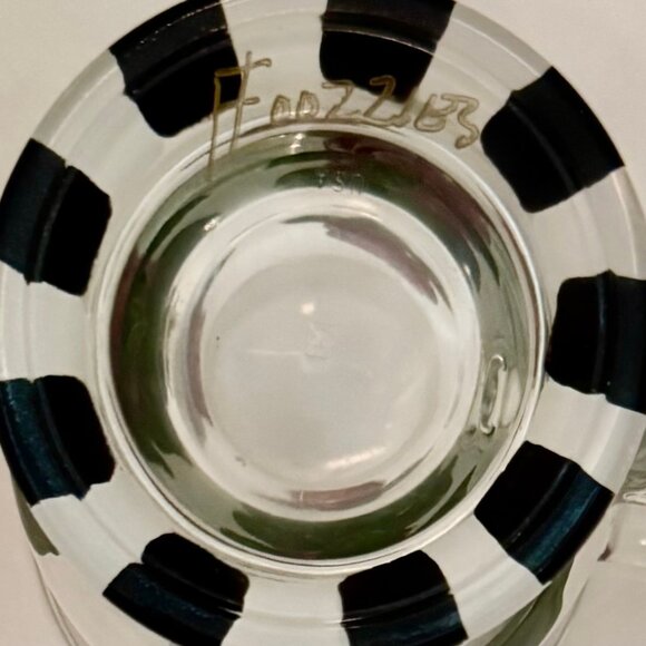 Hand Painted Anchor Hocking Clear Glass Coffee Mugs Pink Purple Floral Set of 4 - Picture 14 of 16